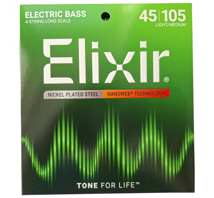 Elixir 45-105 14077 Nanoweb - струны для бас-гитары