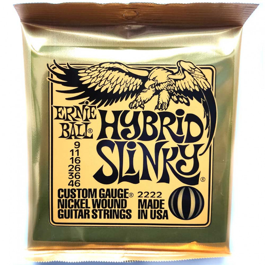 thumbnail image 2 of Ernie Ball Hybrid Slinky Nickel Wound Electric Guitar Strings 3 Pack - 9-46 Gauge 2 of 10